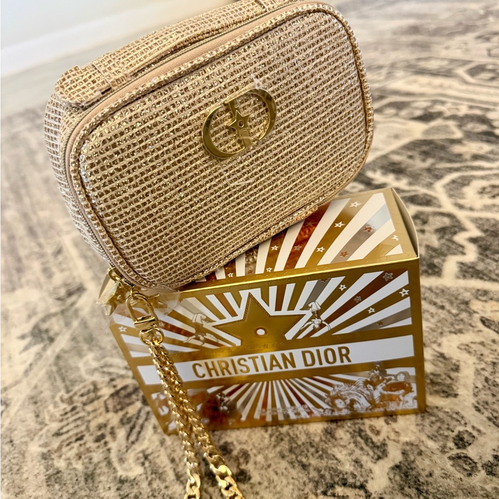 Dior Beaute Purse Cosmetic Bag - Limited Edition, GOLD - New in Plastic NWT